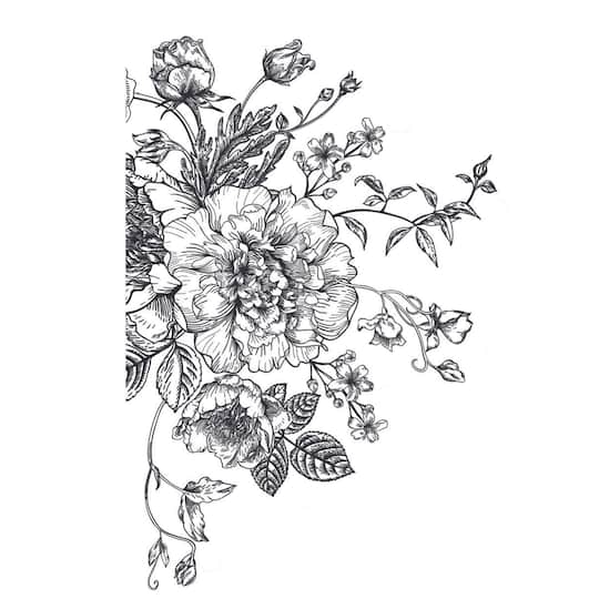 RoomMates Black & White Peony Peel & Stick Giant Wall Decals, 10ct. in Black/White | 38.8" x 26" | Michaels®